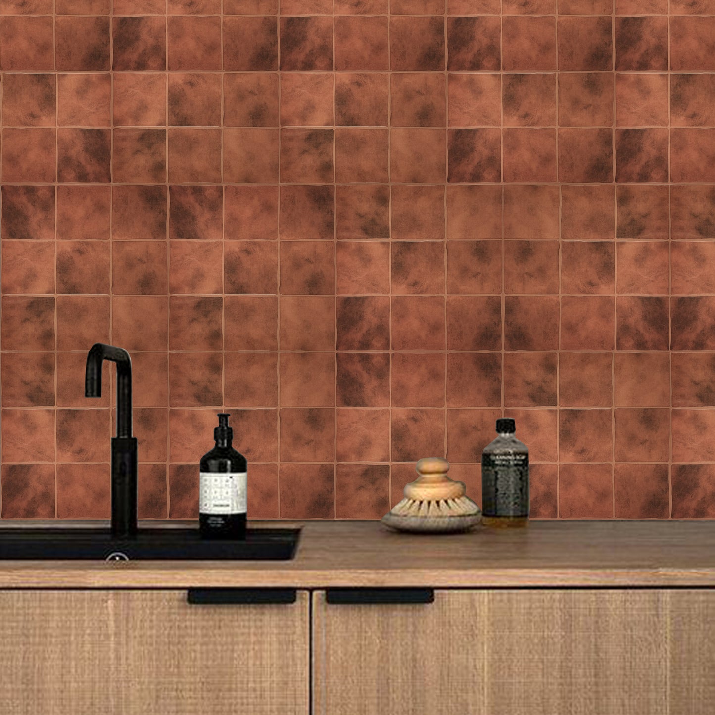 3D Safi Orange Faux Spanish Handmade Peel and Stick Backsplash Wall Tile