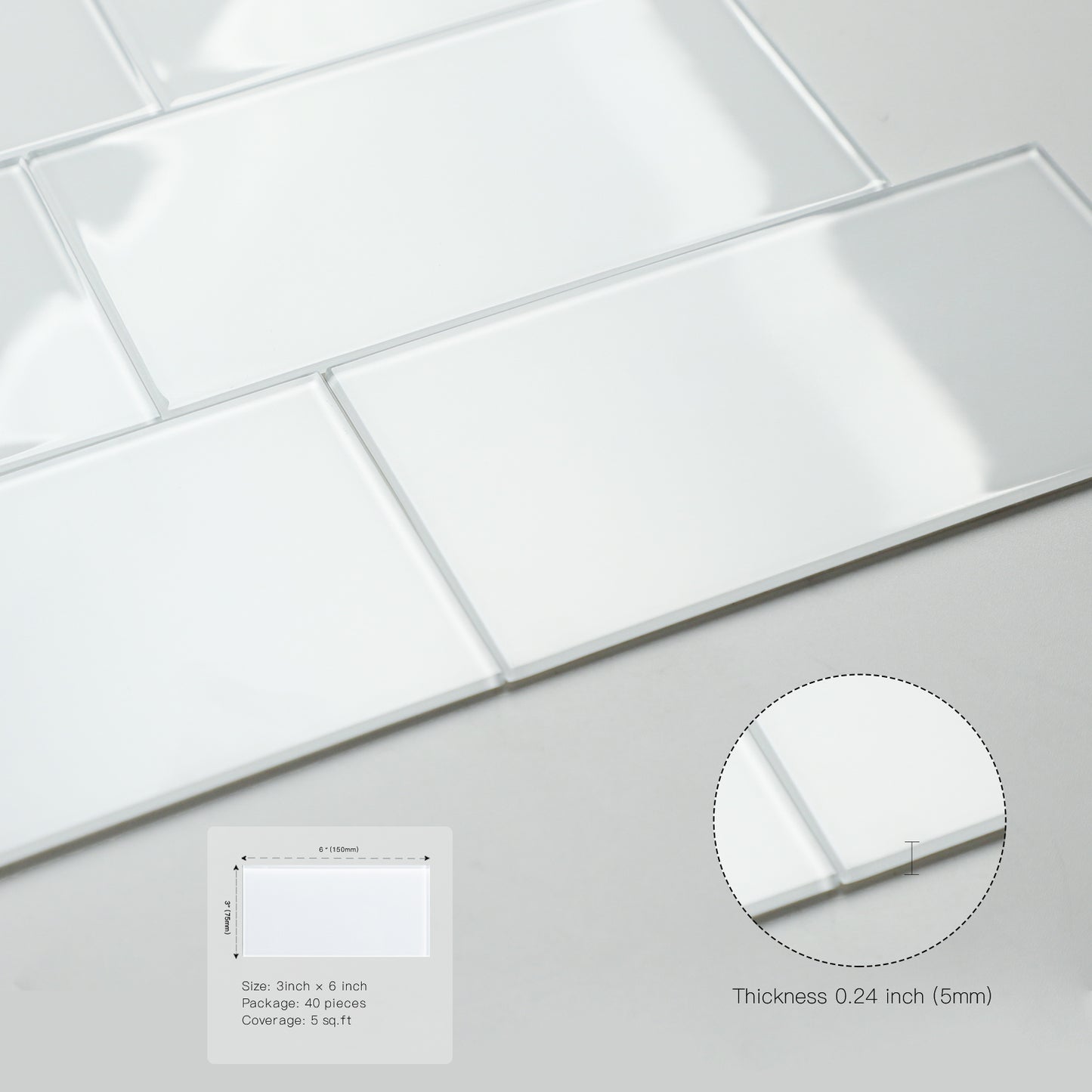 White Peel and Stick Backsplash Wall Tile