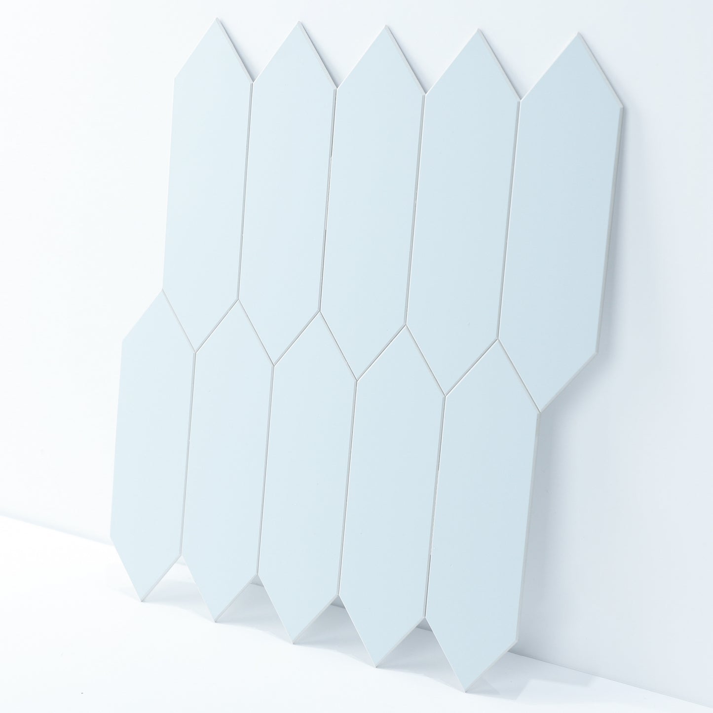 3D Sky Blue Long Hexagon Peel and Stick Wall Tile