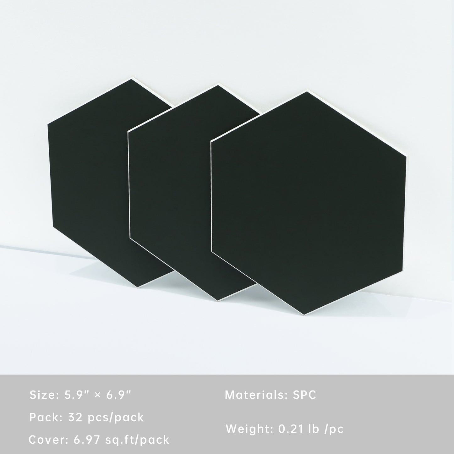 Deep Green Hexagon Peel and Stick Wall Tile