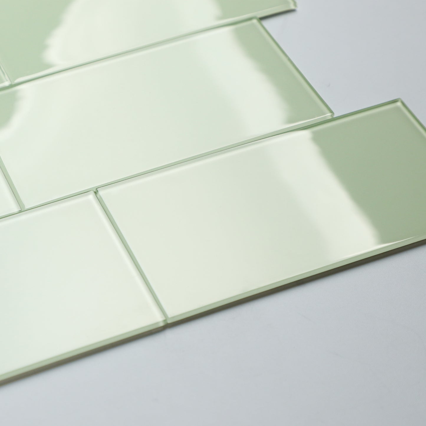 Green Glass Peel and Stick Backsplash Wall Tile