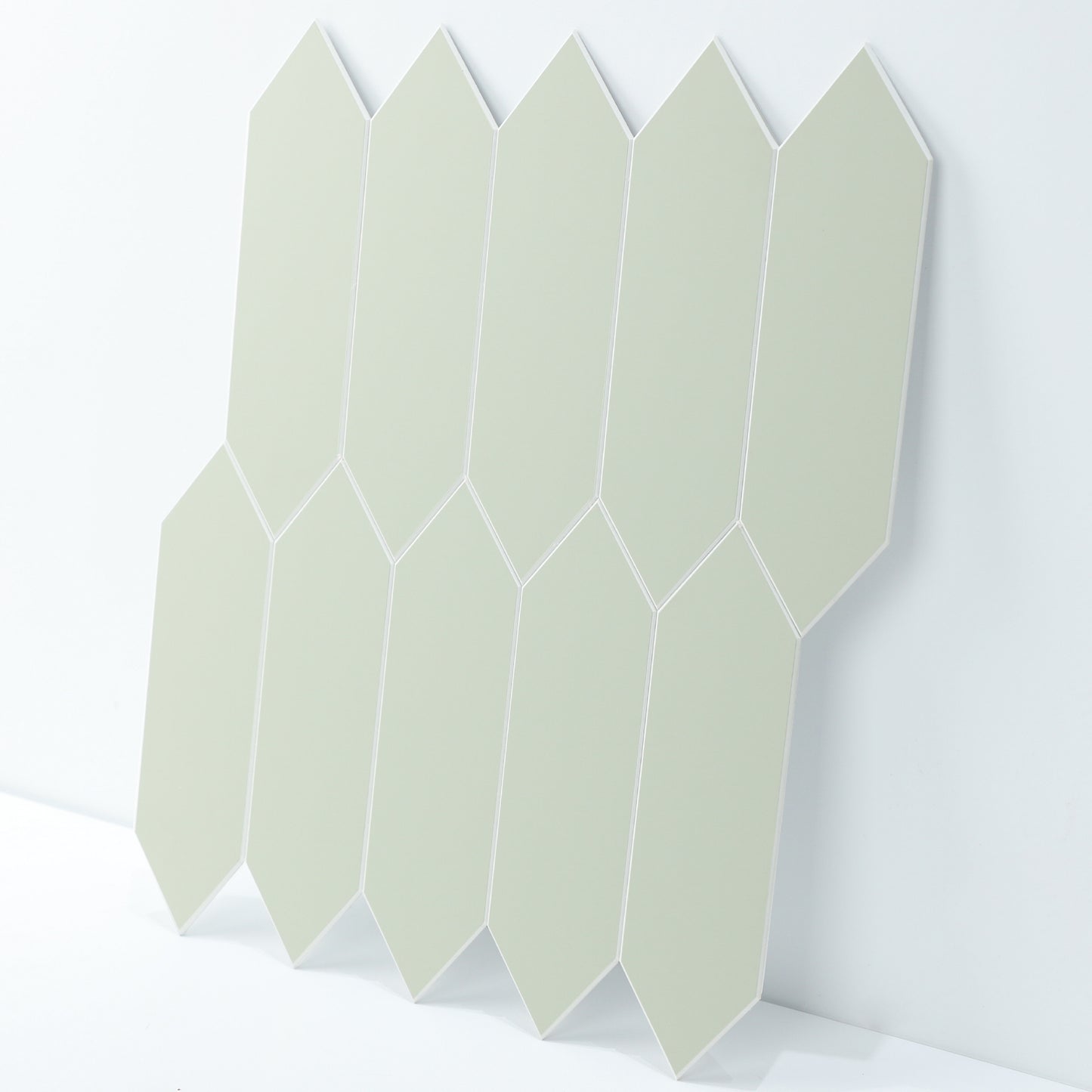 3D Sage Green Long Hexagon Peel and Stick Wall Tile