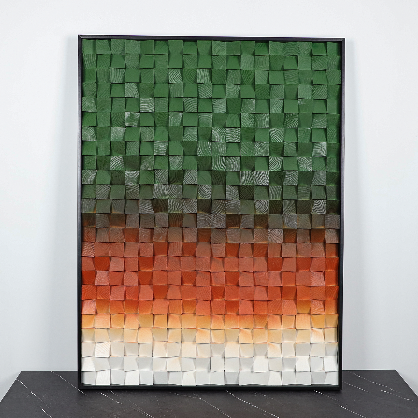 Geometric Acoustic Panel Wood Wall Art-Green