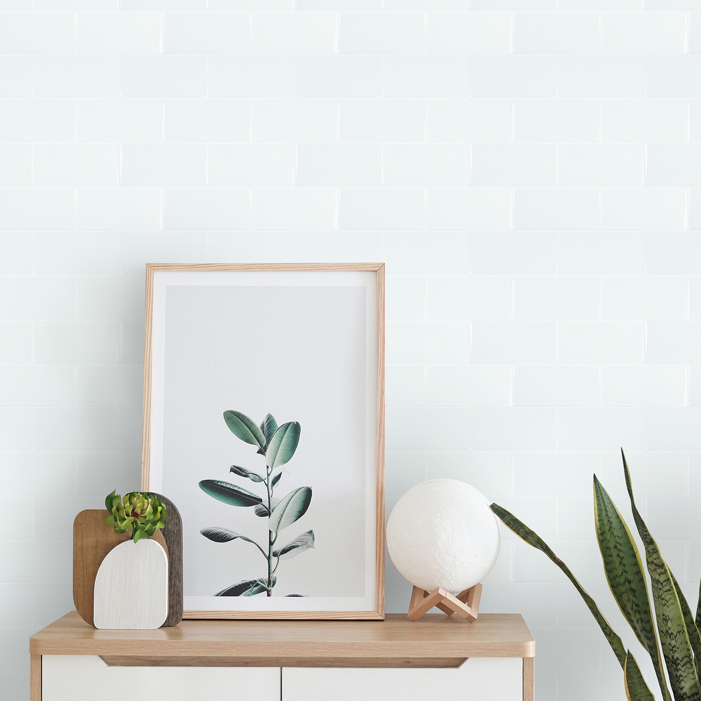 3D Green Subway Peel and Stick Backsplash Wall Tile