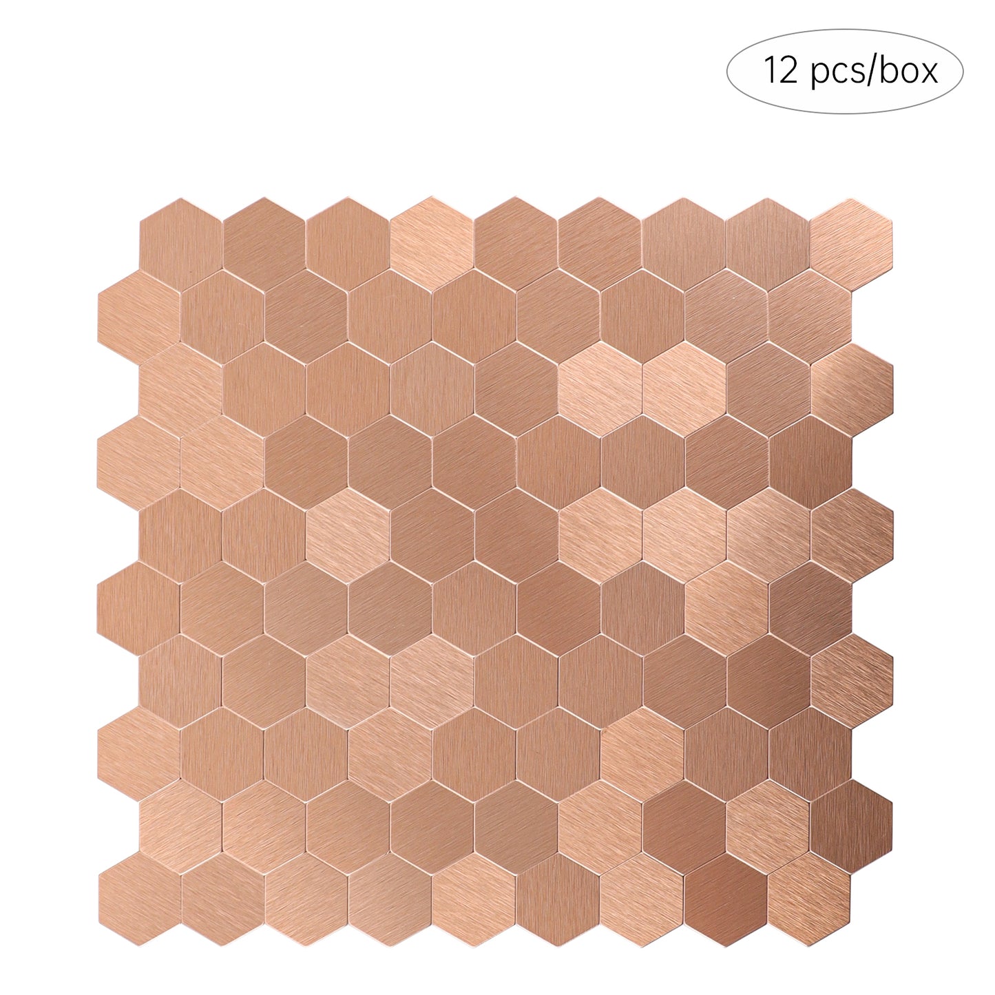 Copper Hexagon Peel and Stick Backsplash Tile