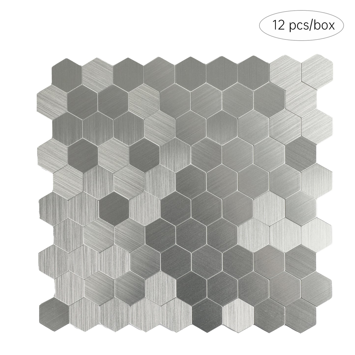Silver Hexagon Peel and Stick Backsplash Tile