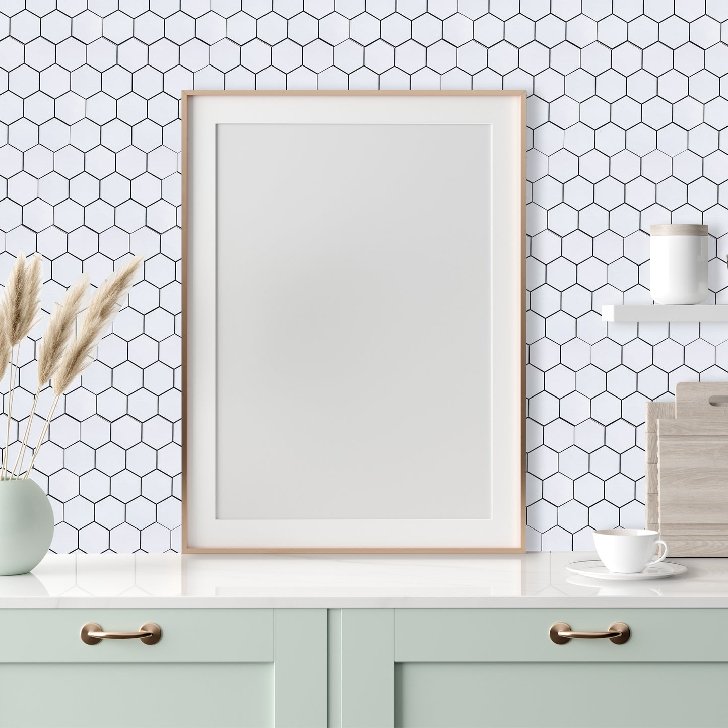 3D Hexagon Peel and Stick Backsplash Tile