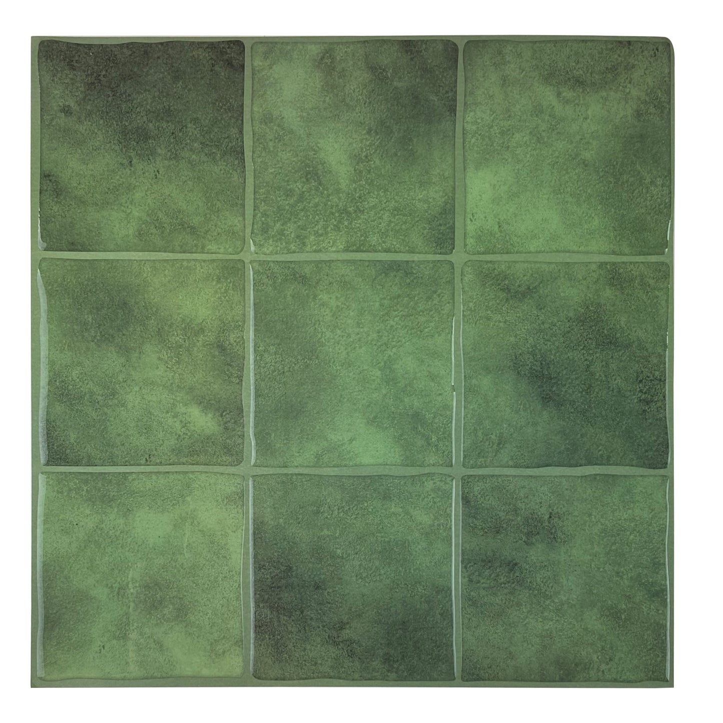 3D Green Faux Spanish Handmade Peel and Stick Backsplash Wall Tile