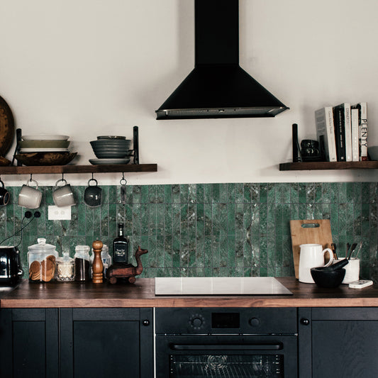 Miscasa Peel-and-Stick Green Marble Effect Wall Tiles for a Luxurious Home Experience