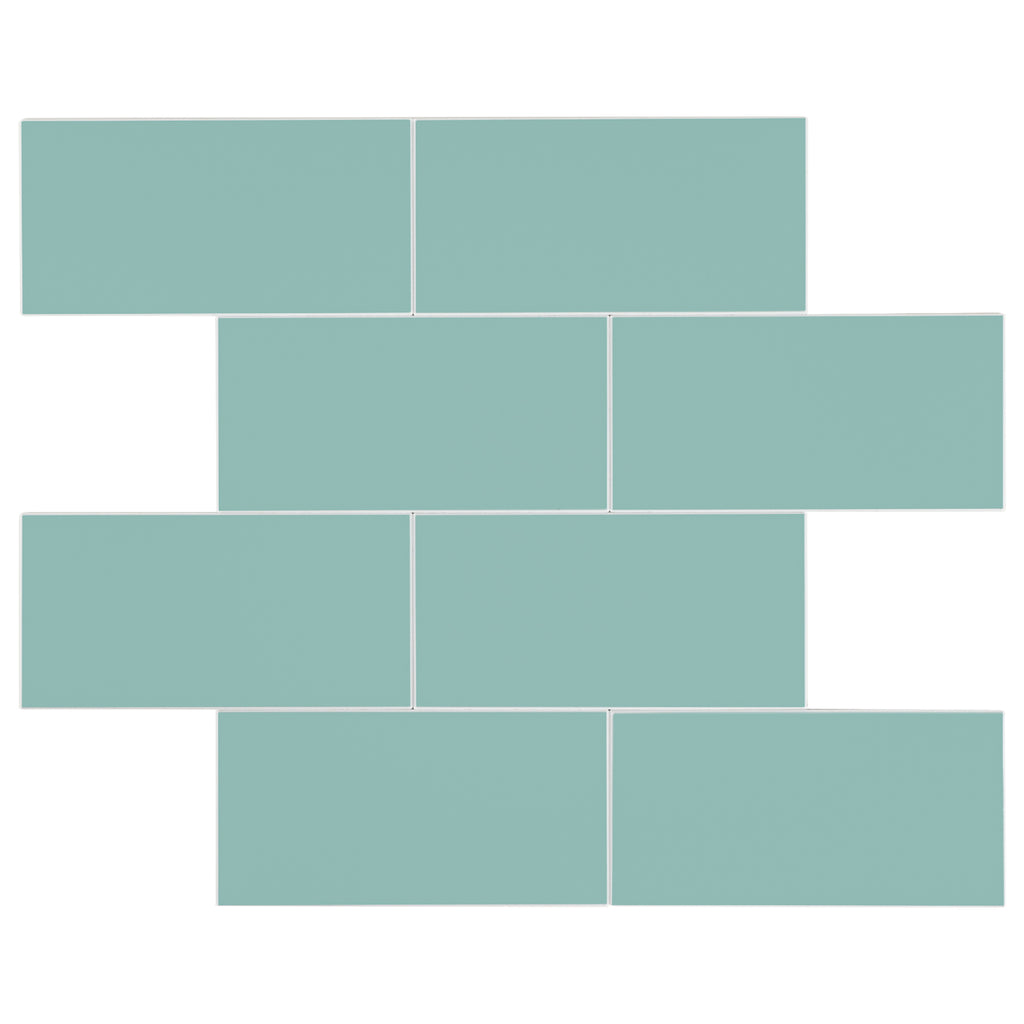 3D Glossy Green Subway Peel and Stick Wall Tile