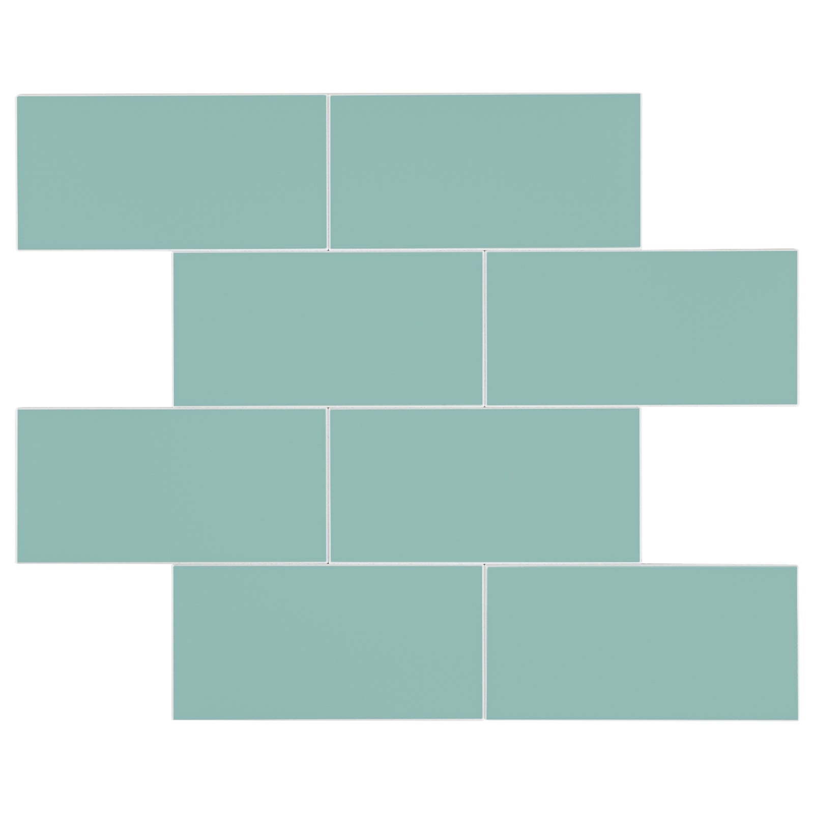 3D Glossy Green Subway Peel and Stick Wall Tile