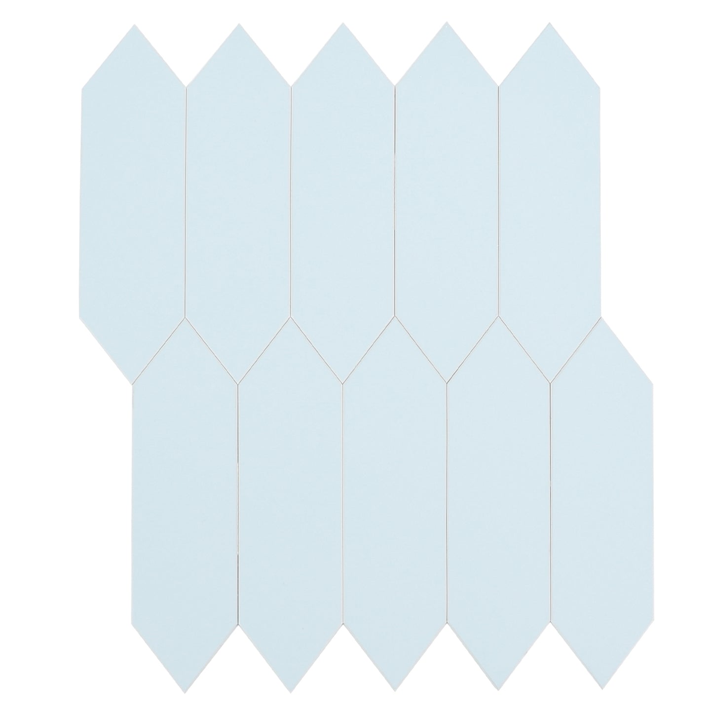 3D Sky Blue Long Hexagon Peel and Stick Wall Tile