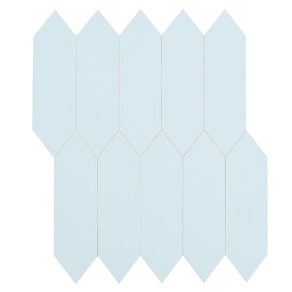 3D Sky Blue Long Hexagon Peel and Stick Wall Tile