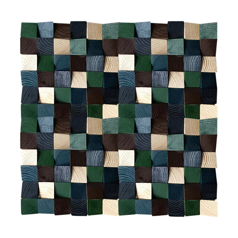 Geometric Acoustic Panel Wood Mosaic Wall Art