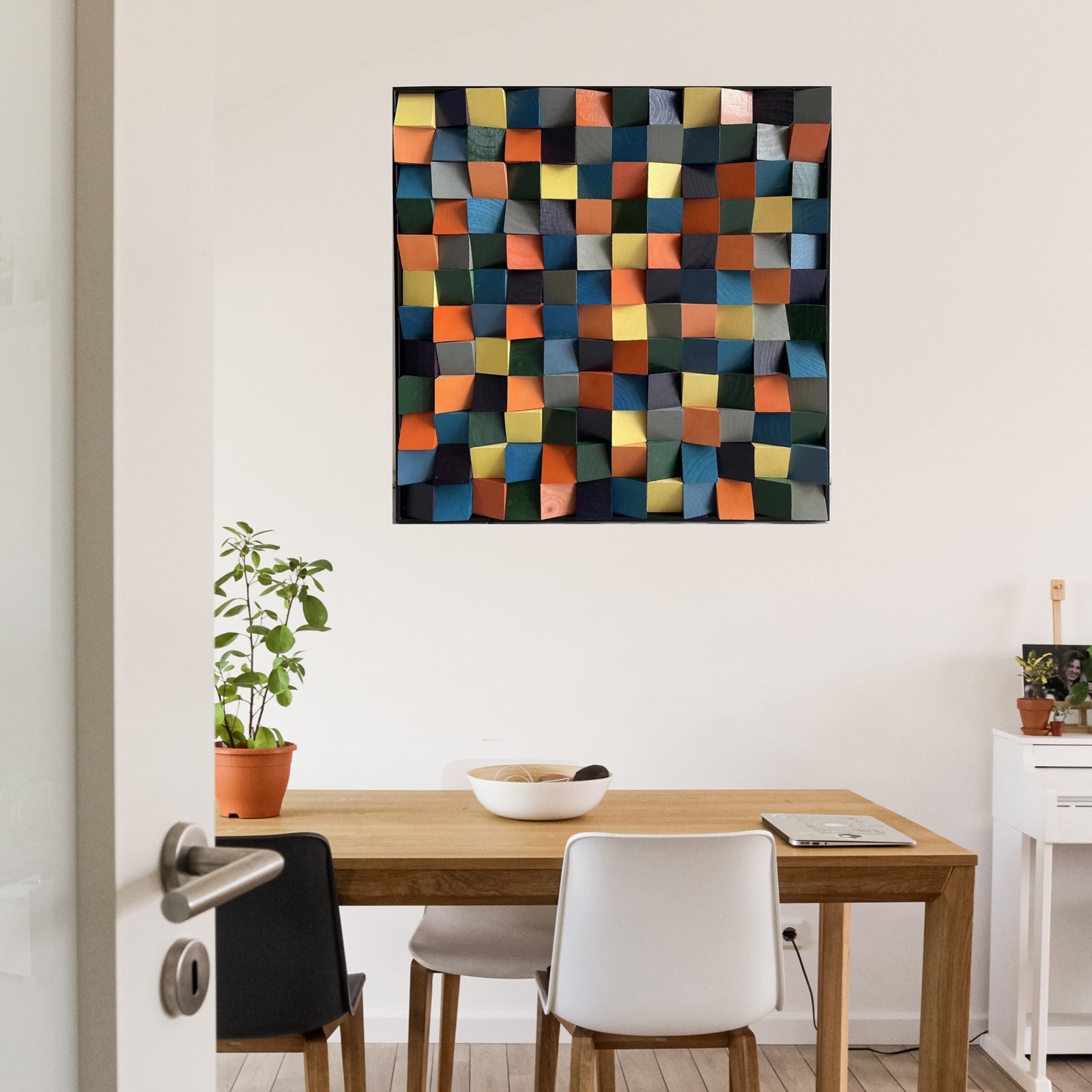 Geometric Acoustic Panel Wood Wall Art – Stylish Soundproofing Panels for Living Room, Office, and Home Décor