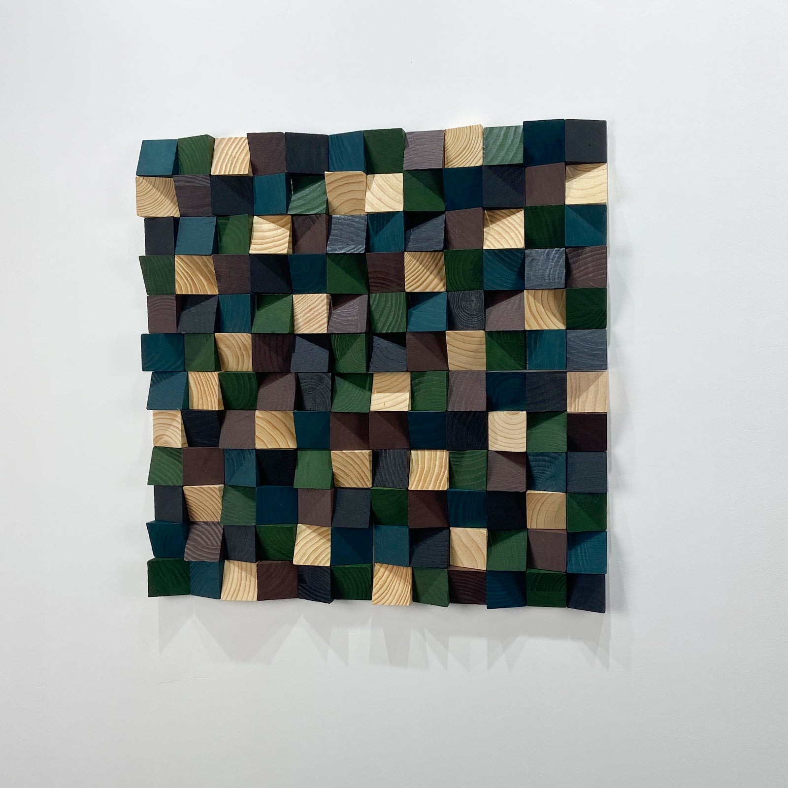 Geometric Acoustic Panel Wood Mosaic Wall Art