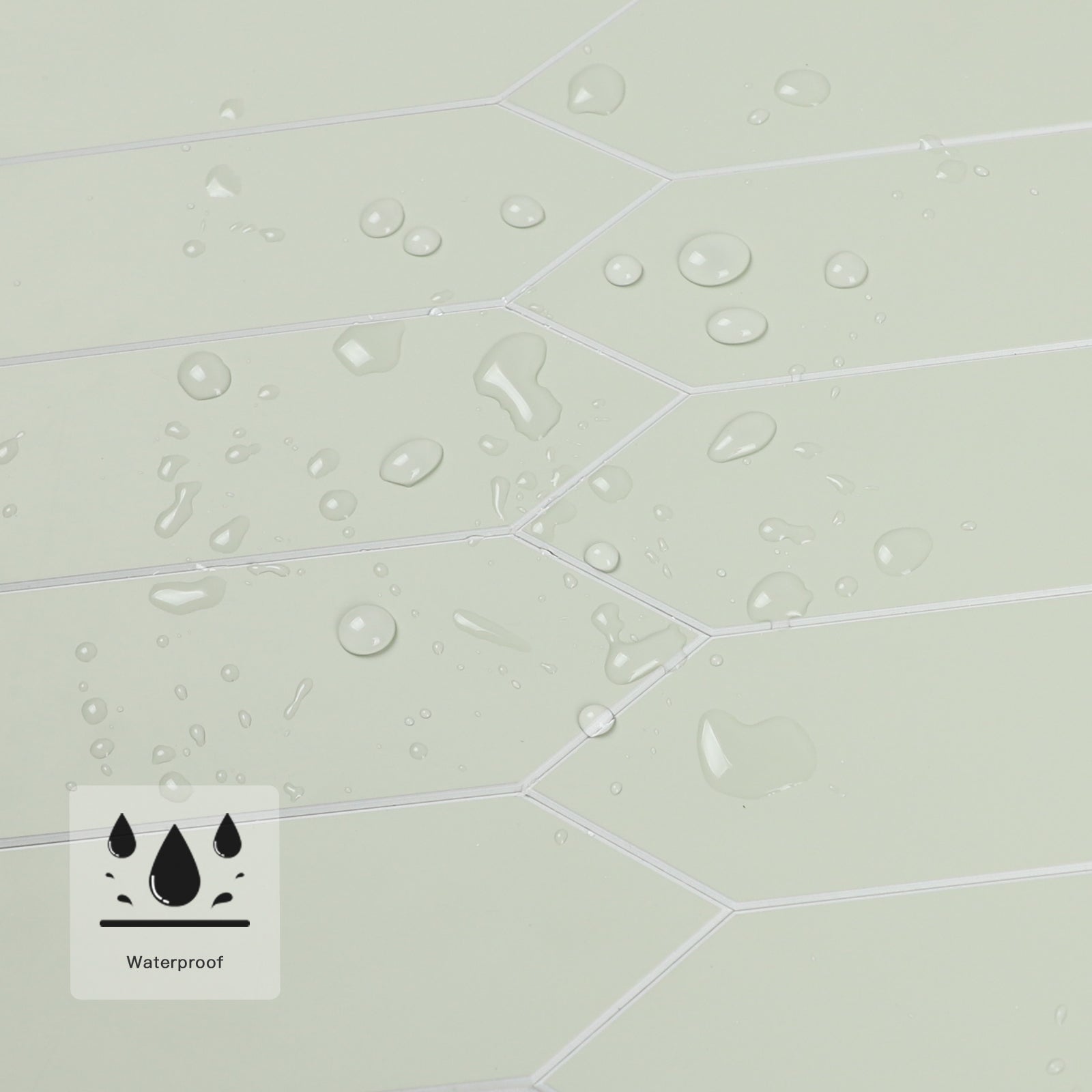 3D Sage Green Long Hexagon Peel and Stick Wall Tile