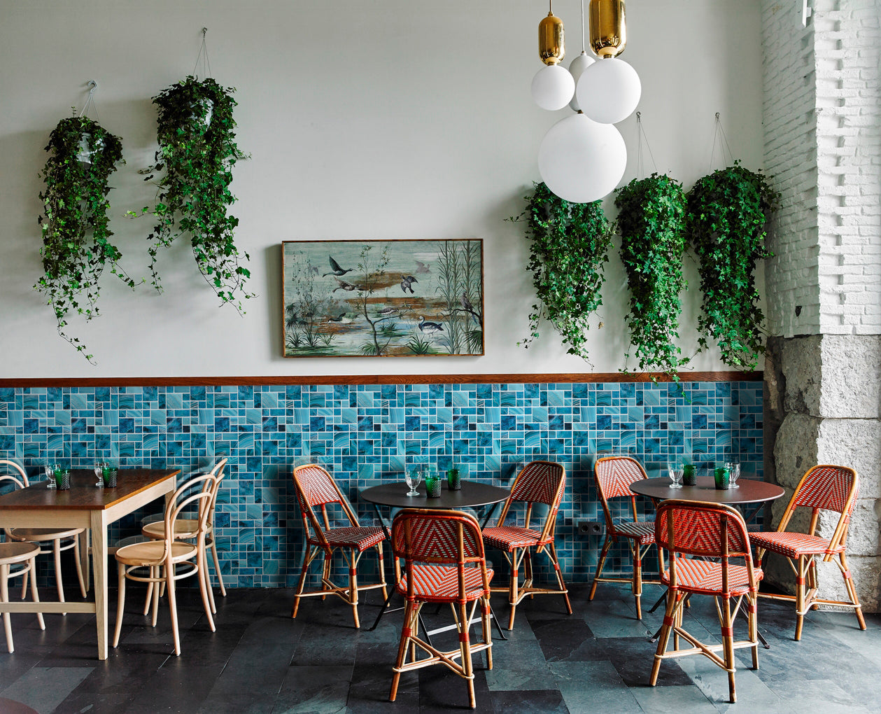 3D Blue Square Peel and Stick Backsplash Wall Tile