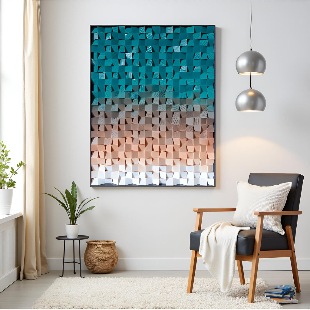 Geometric Acoustic Wood Wall Art –Nature-blended Soundproof Panel for Modern Decor