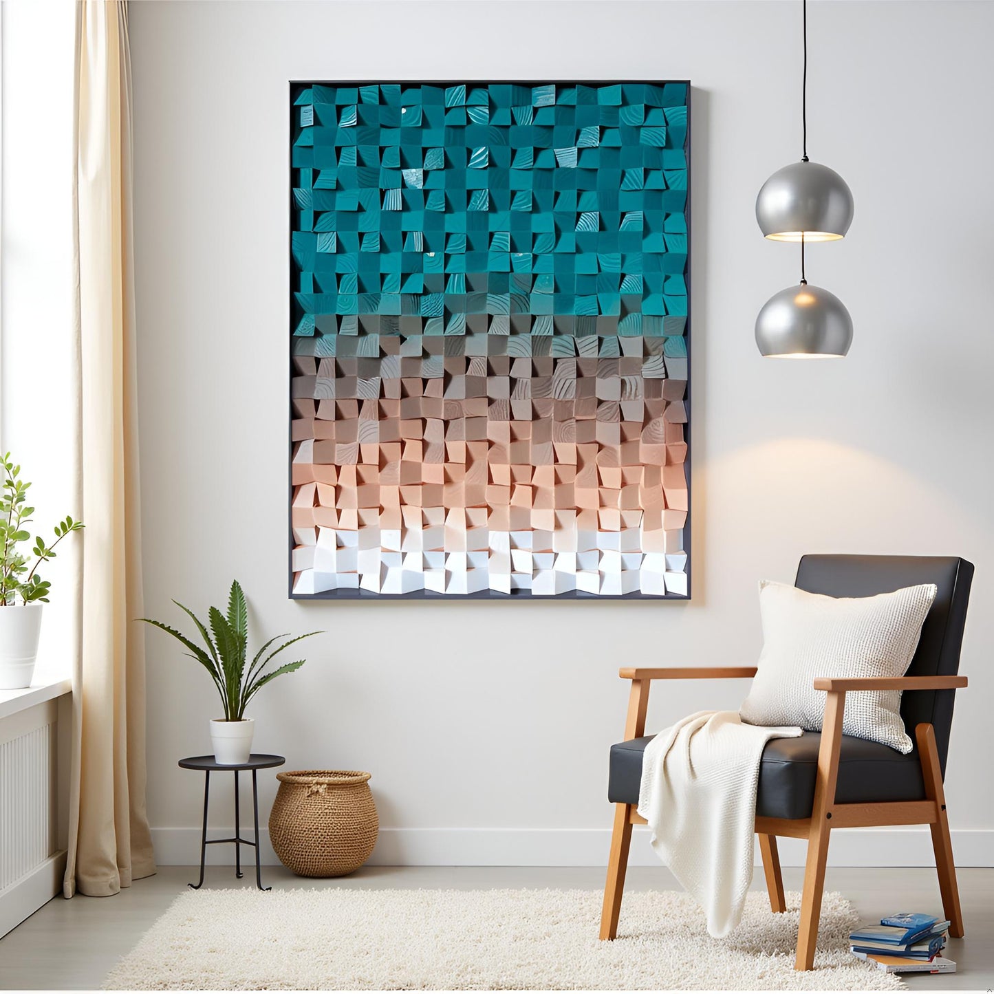 Geometric Acoustic Wood Wall Art –Nature-blended Soundproof Panel for Modern Decor