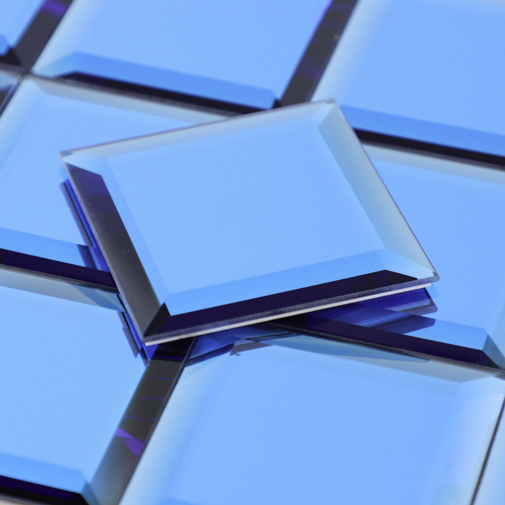 Blue Mirror Peel and Stick Backsplash Wall Tile