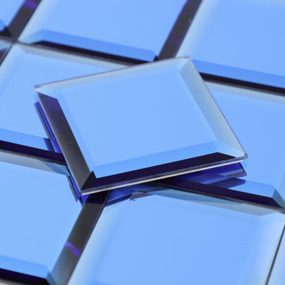 Blue Mirror Peel and Stick Backsplash Wall Tile