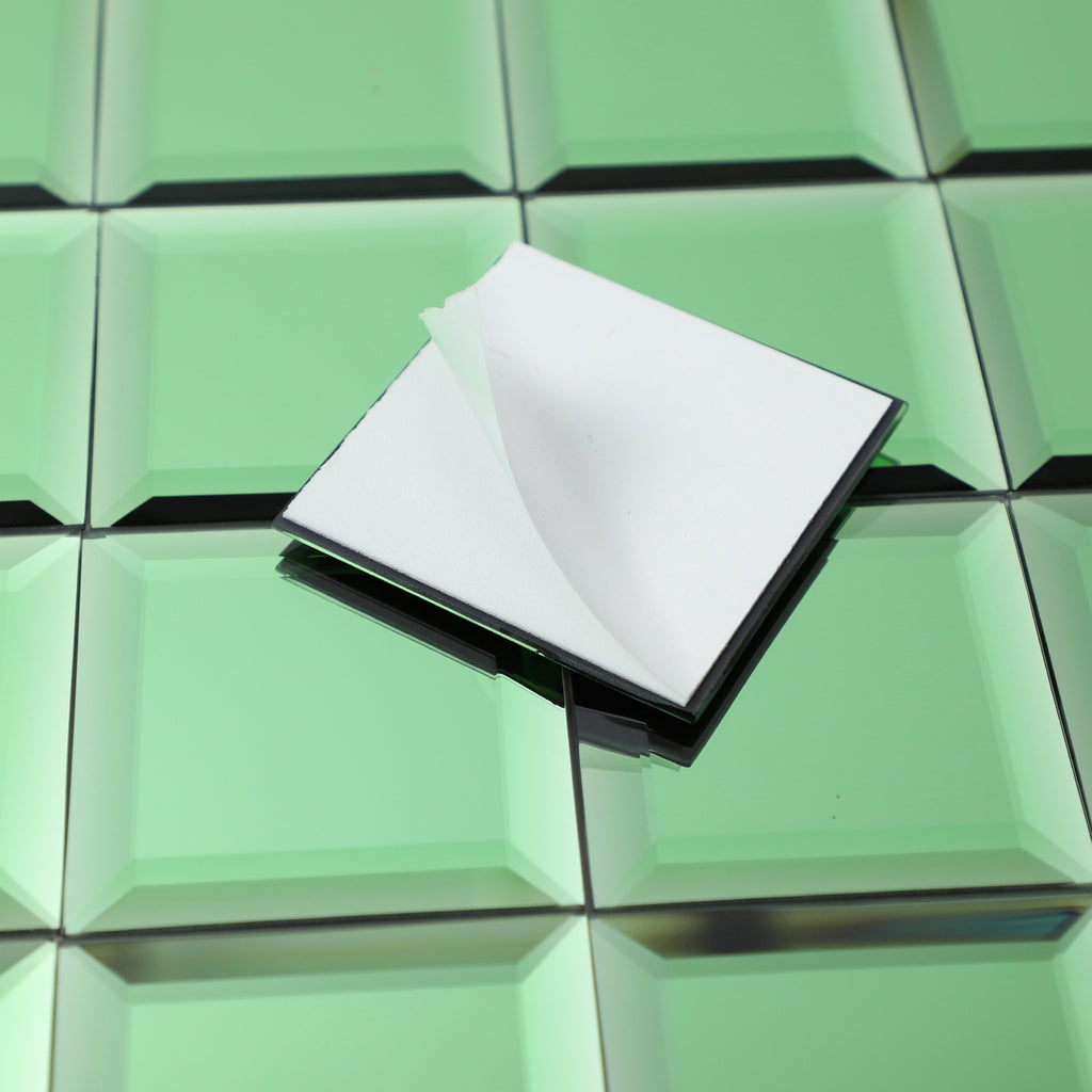 Diamond Grade Glass Mirror Beveled Subway  Peel and Stick Backsplash Wall Tile