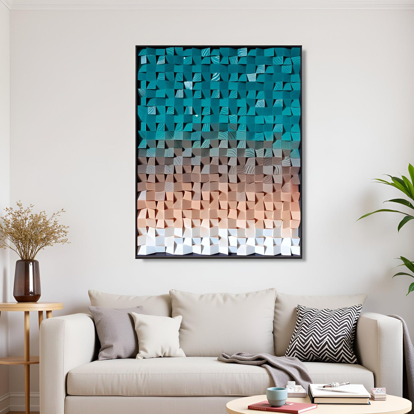 Geometric Acoustic Wood Wall Art –Nature-blended Soundproof Panel for Modern Decor