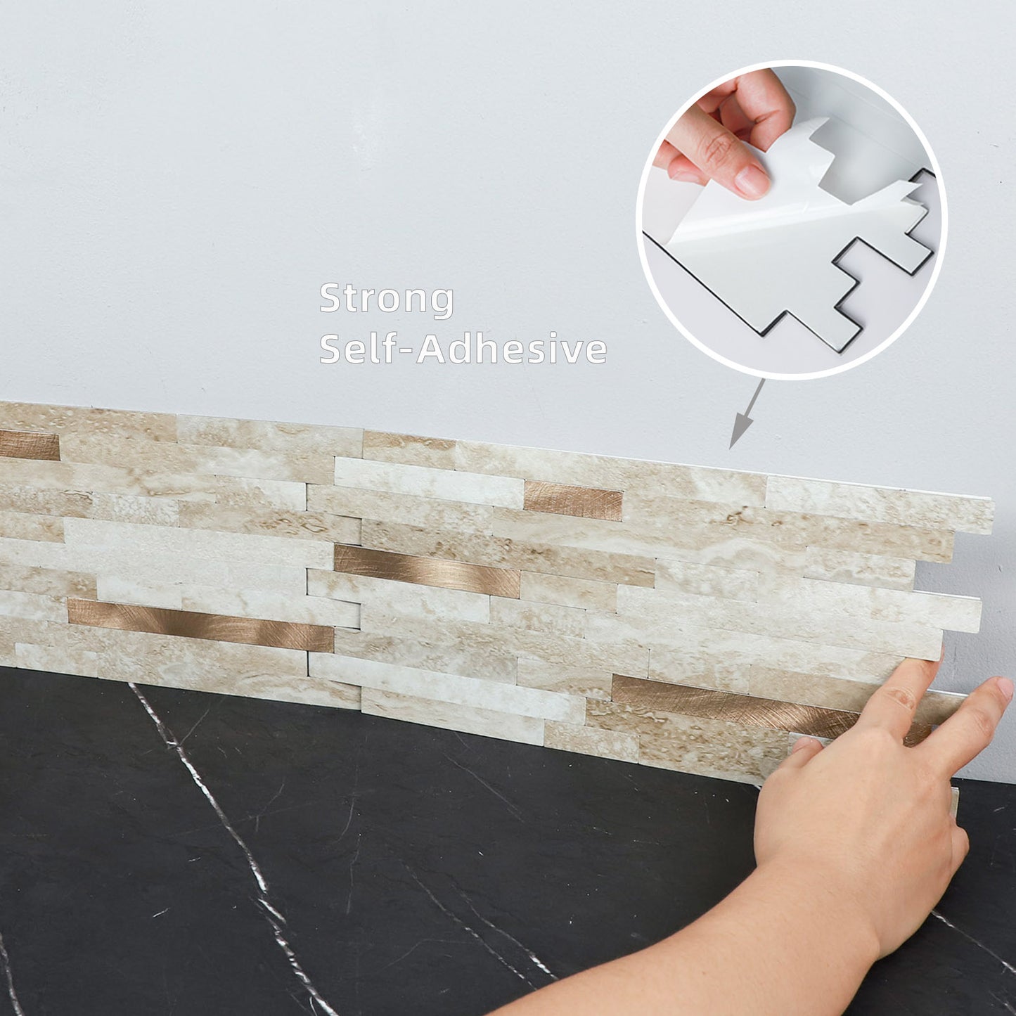 Miscasa Beige Stone Peel and Stick Backsplash Wall Tiles (12 Sheets)