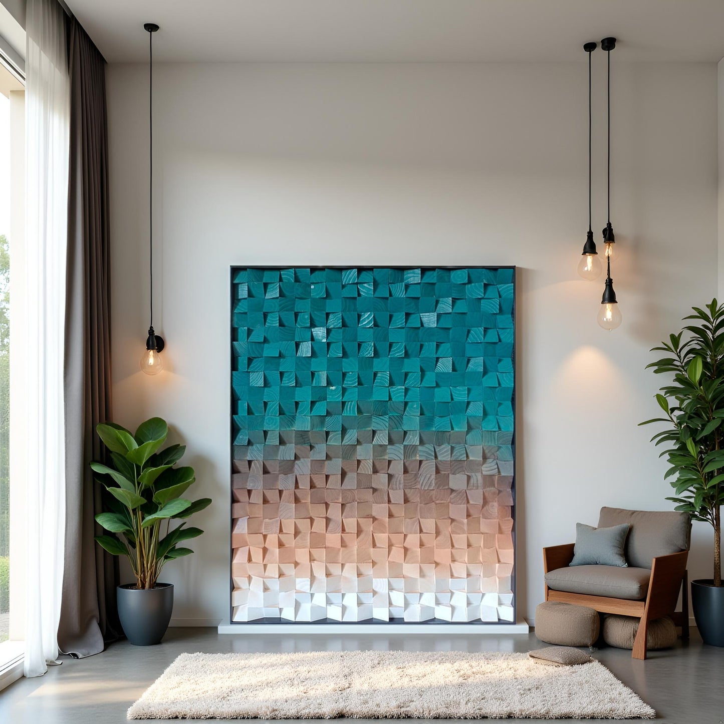 Geometric Acoustic Wood Wall Art –Nature-blended Soundproof Panel for Modern Decor