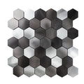 Mix Black Hexagon Aluminum Peel and Stick Wall Tile