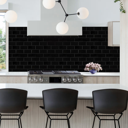 3D Green Subway Peel and Stick Backsplash Wall Tile