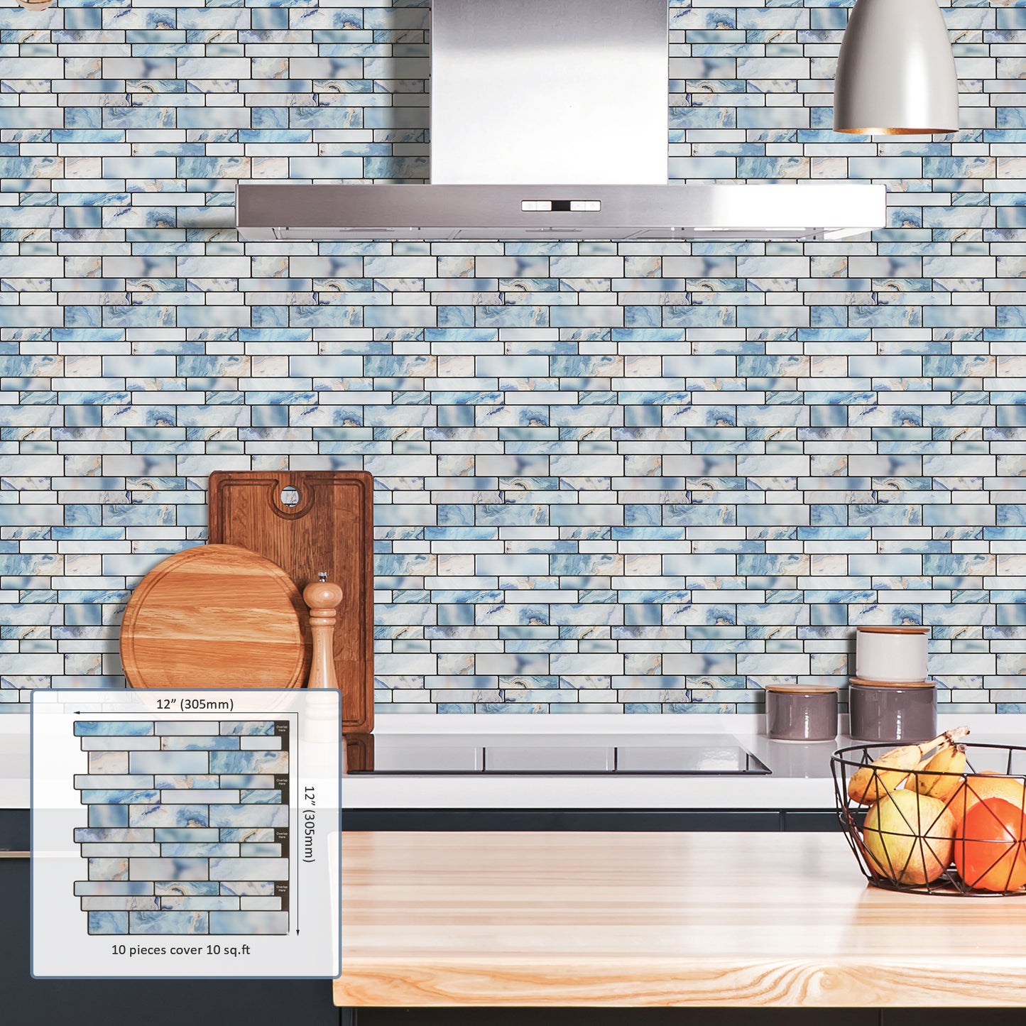 Marble Peel and Stick Backsplash Tile