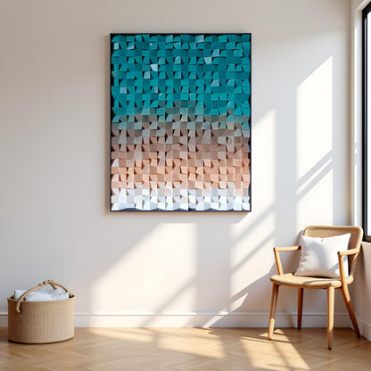 Geometric Acoustic Wood Wall Art –Nature-blended Soundproof Panel for Modern Decor