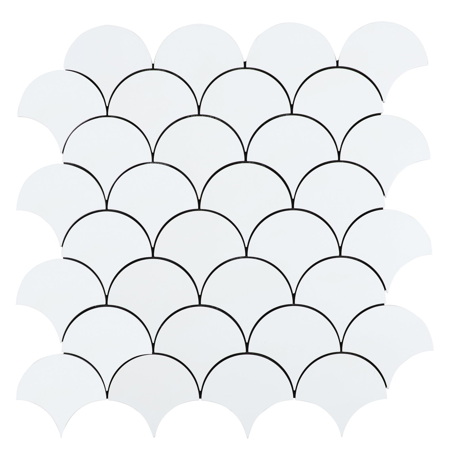 Fish Scale Black  Peel and Stick Backsplash Wall Tile