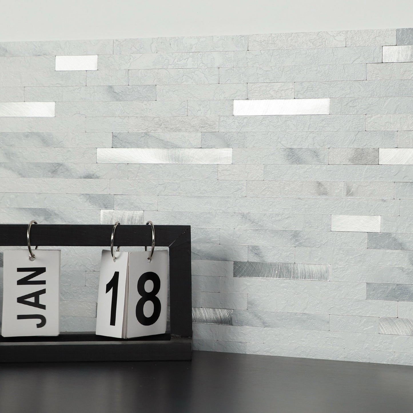 Faux Volakas White Stone  Peel and Stick Backsplash Wall Tile