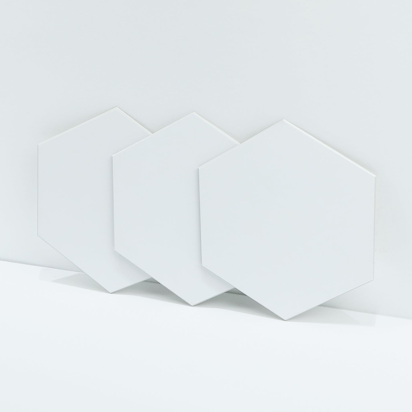 White Hexagon Peel and Stick Wall Tile