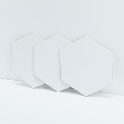 White Hexagon Peel and Stick Wall Tile