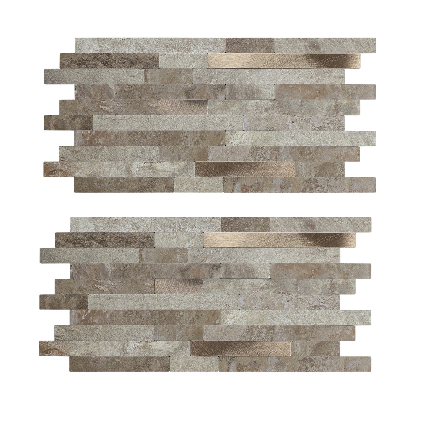 Miscasa Peel and Stick Backsplash – Ecru Slate Faux Stone Wall Tiles（12-Sheet）