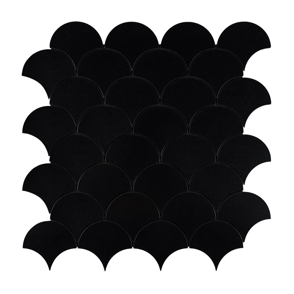 Fish Scale Black  Peel and Stick Backsplash Wall Tile