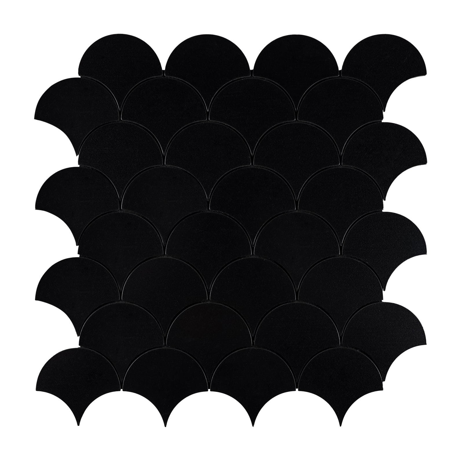 Fish Scale Black  Peel and Stick Backsplash Wall Tile