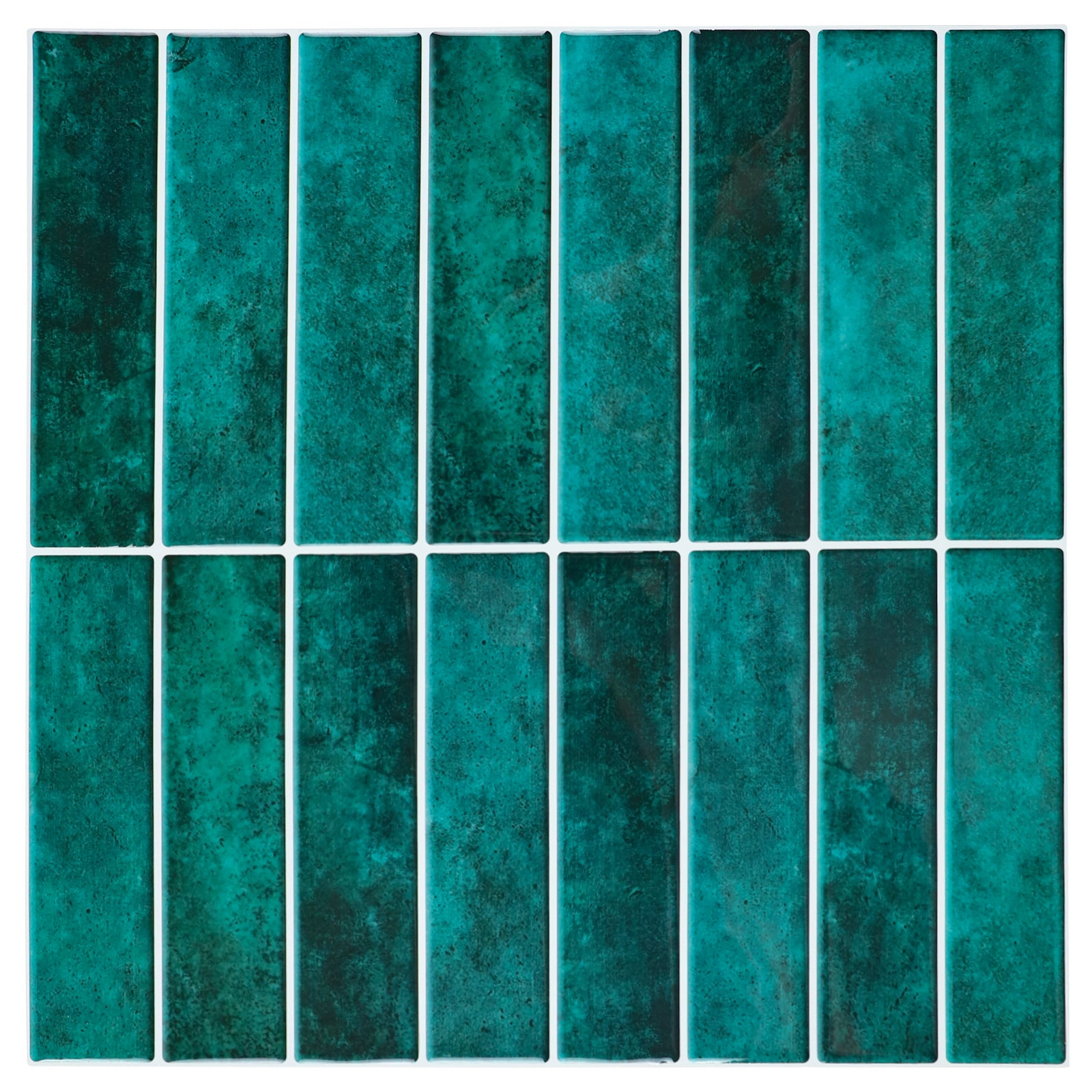 3D Green Linear Peel and Stick Backsplash Wall Tile