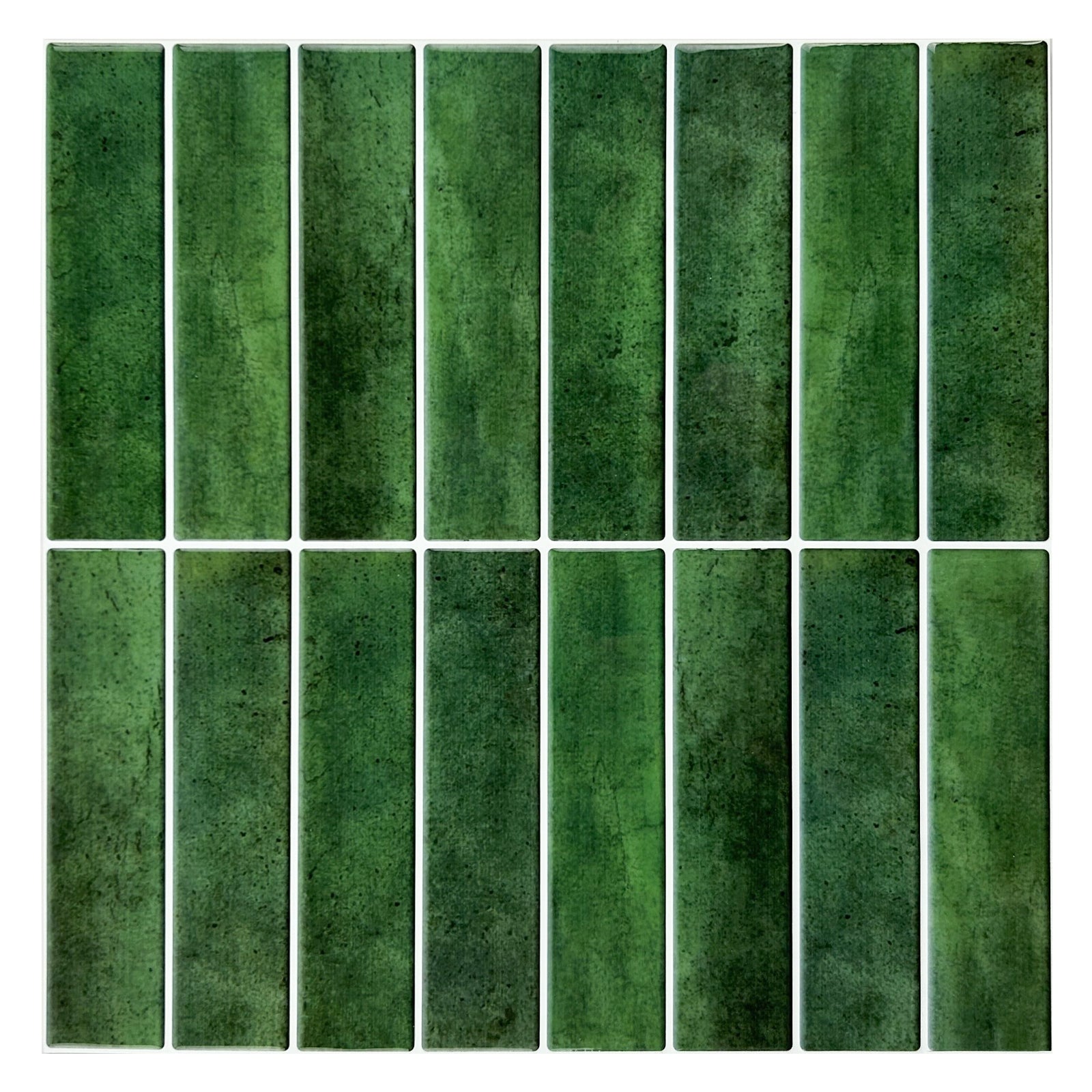 3D Green Linear Peel and Stick Backsplash Wall Tile