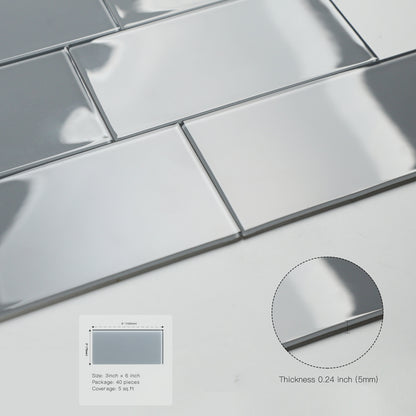 Gray Peel and Stick Backsplash Wall Tile