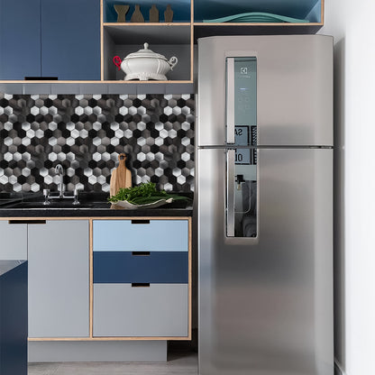 Mix Black Hexagon Aluminum Peel and Stick Wall Tile