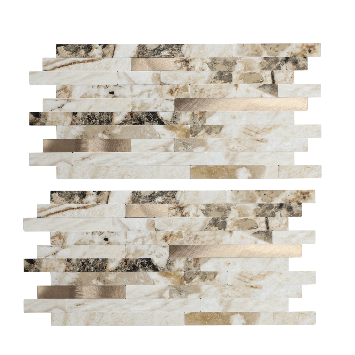 Miscasa Peel and Stick Backsplash – Amber Stone Texture Wall Tiles（12-Sheet）