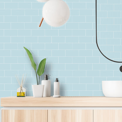 3D Glossy Blue Subway Peel and Stick Wall Tile