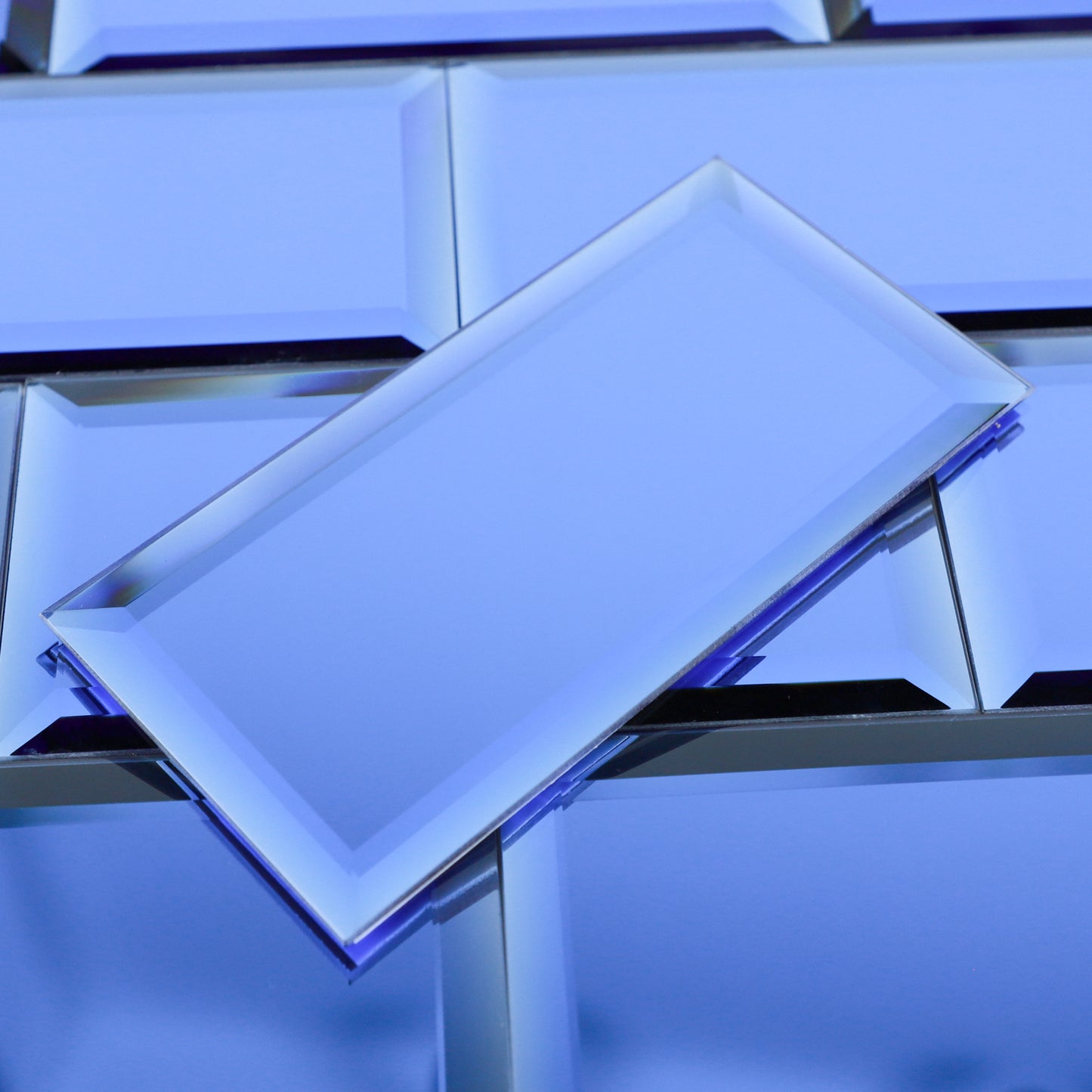 Blue Mirror Peel and Stick Backsplash Wall Tile