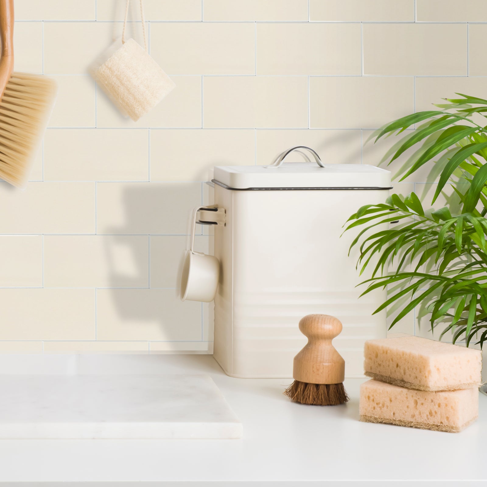 3D Glossy Beige Subway Peel and Stick Wall Tile