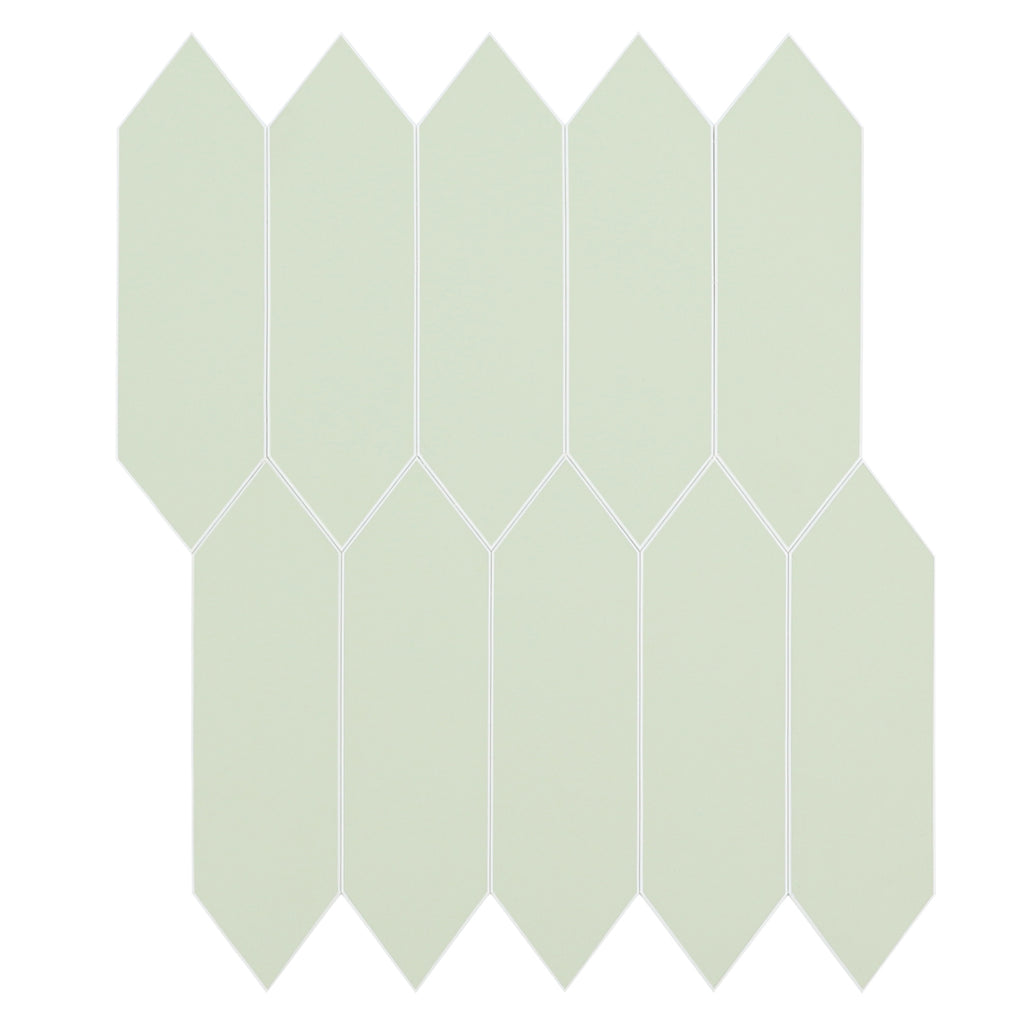 3D Sage Green Long Hexagon Peel and Stick Wall Tile